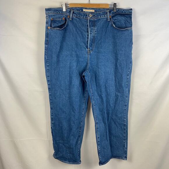 Levi's Ribcage Straight Button Fly Super‎ High Rise Jeans Size 22W - Picture 2 of 9